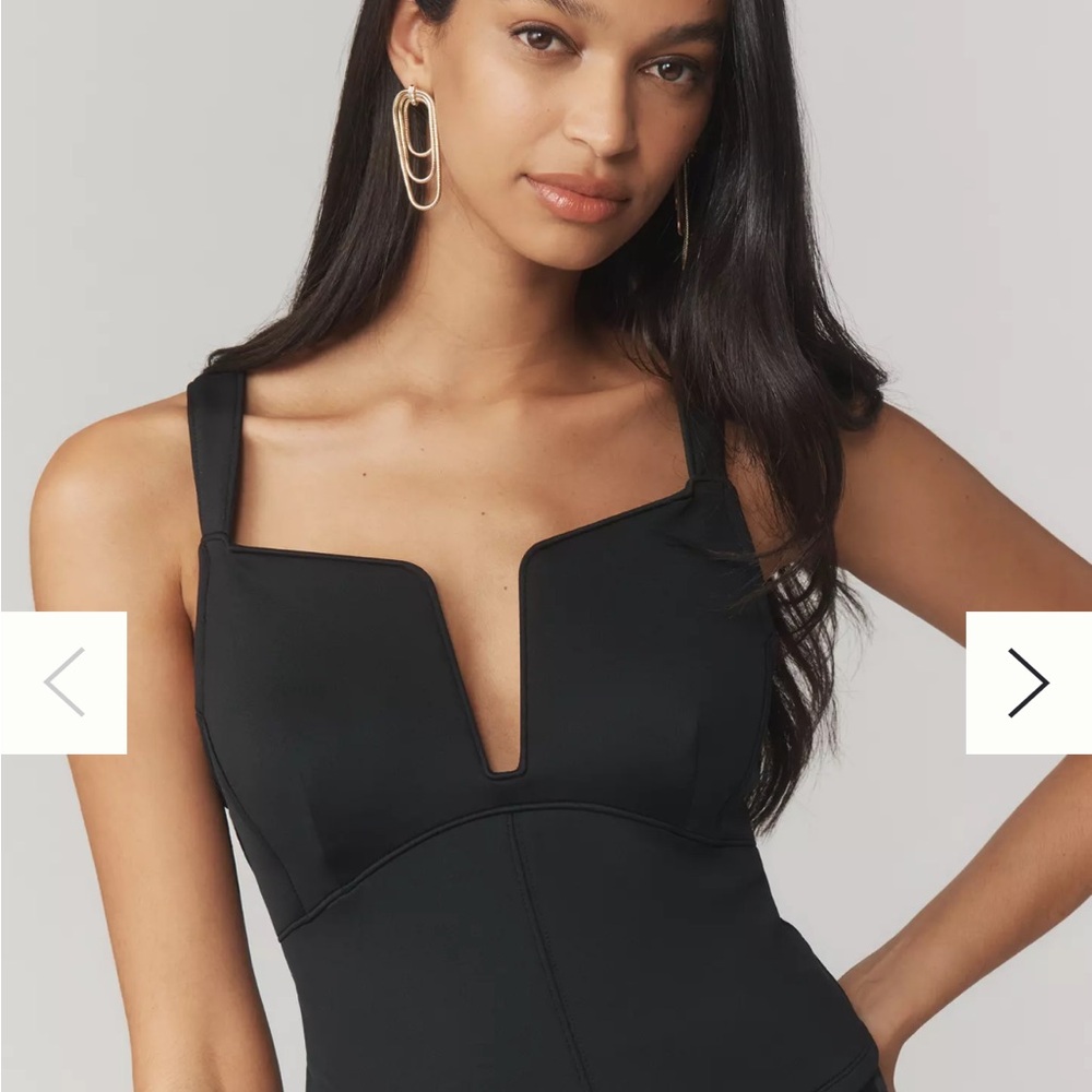 Anthropologie Black Square-Neck Camisole